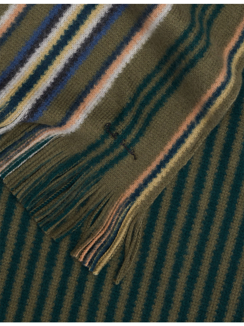 Double Side Striped Wool Scarf - 2
