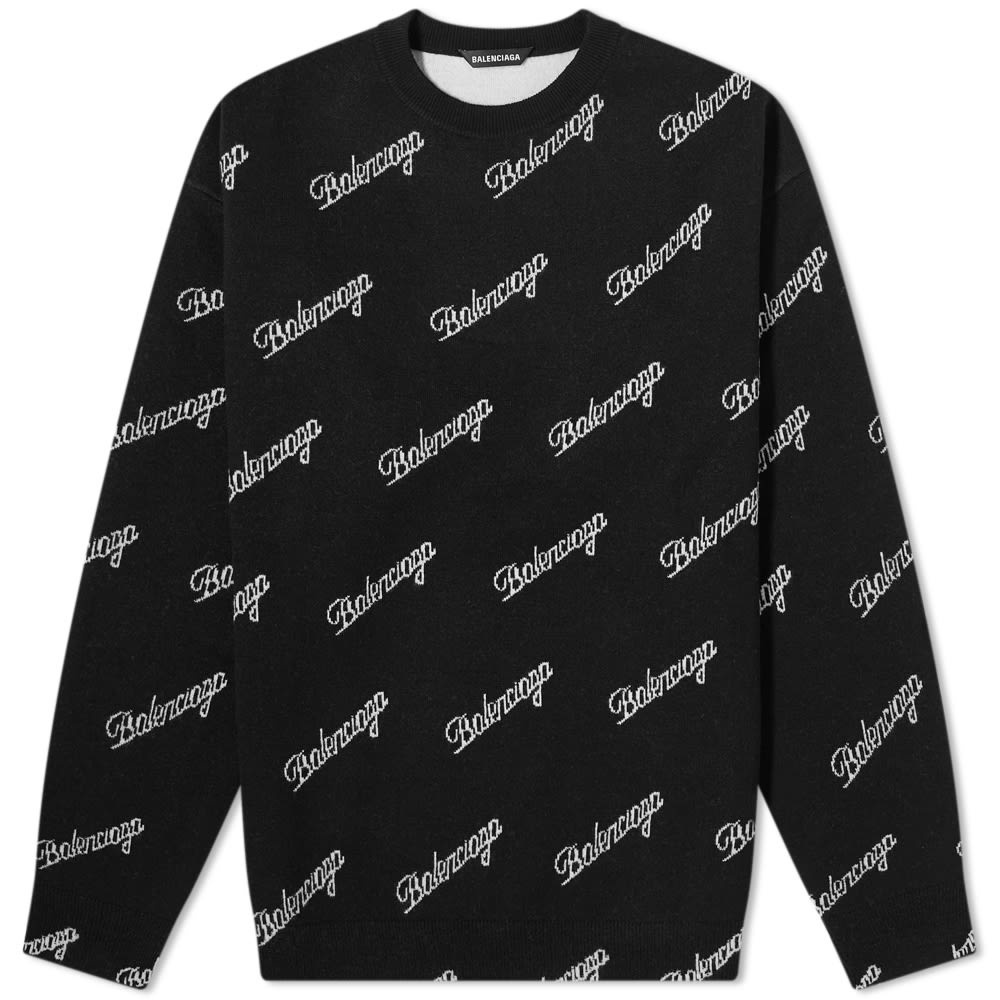 Balenciaga Script Logo Crew Knit - 1