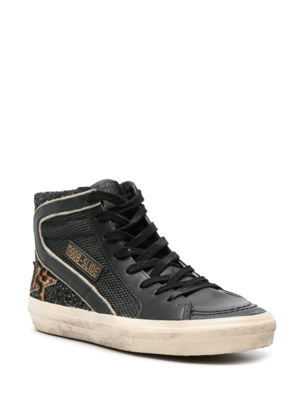 Slide high-top leather sneakers - 2