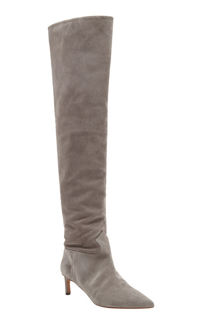 ULLA JOHNSON Carolina Suede Knee Boots grey outlook