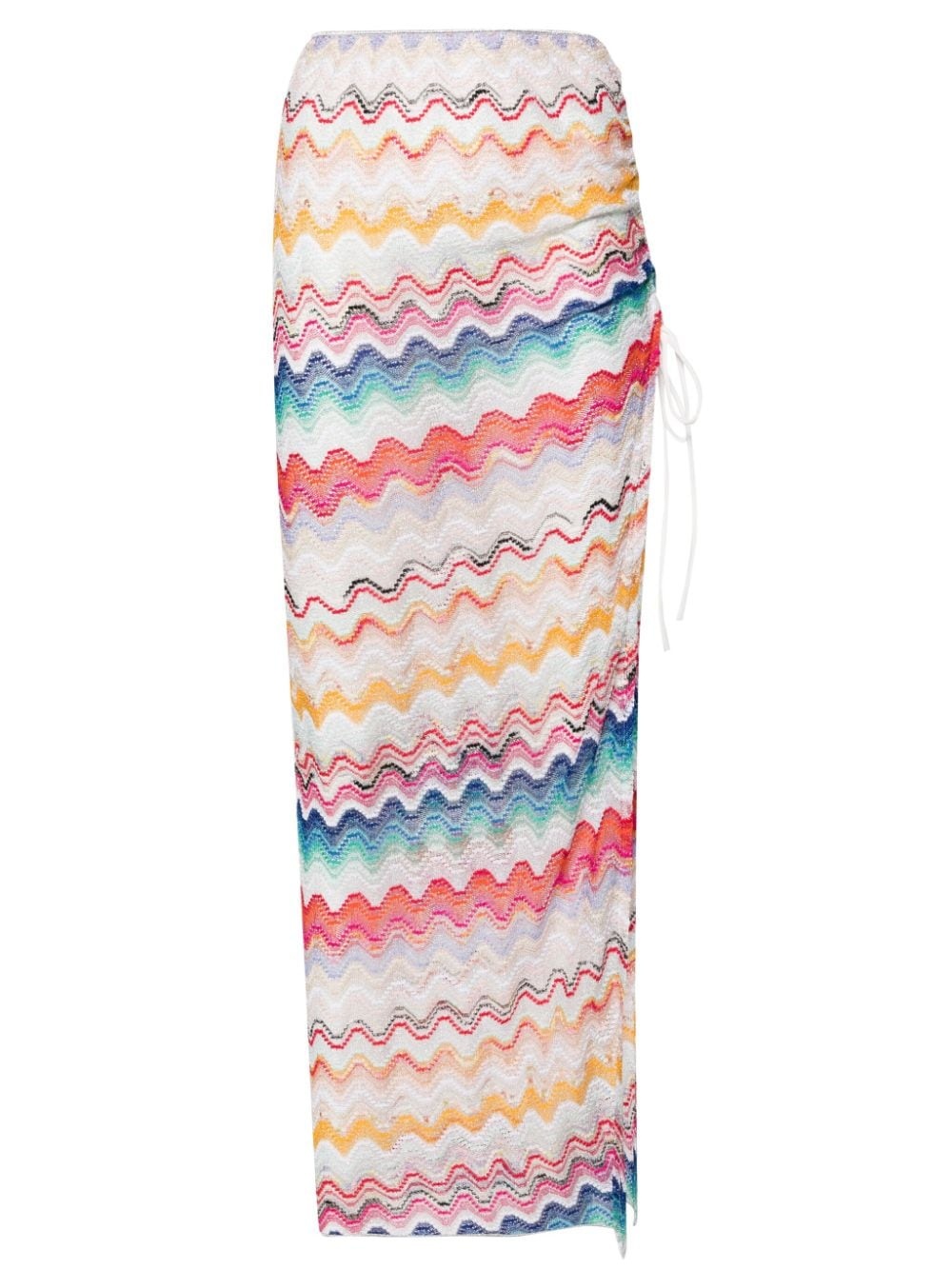 zigzag-woven draped skirt - 1
