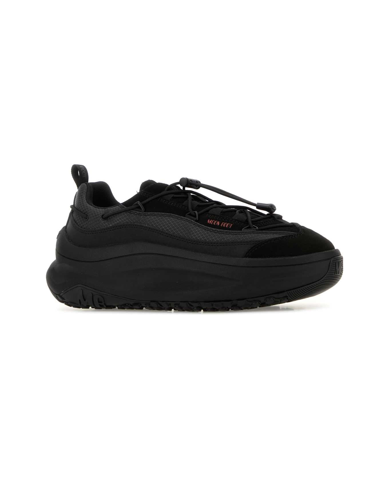 Black Fabric Moon247 Sneakers - 2