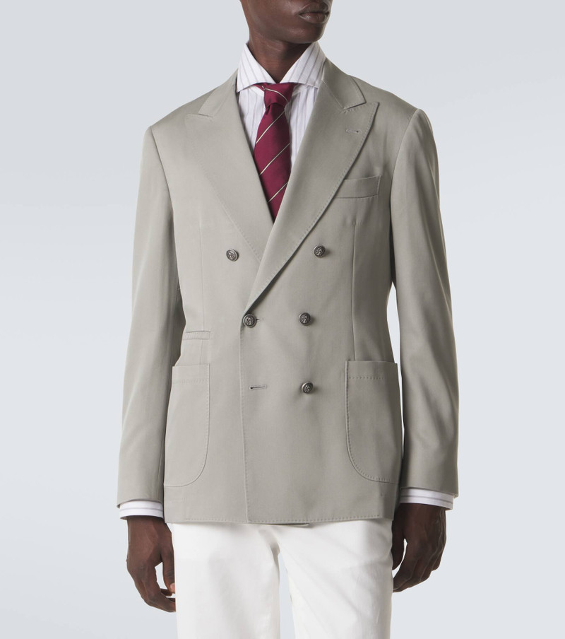 Double-breasted silk suit jacket 3
