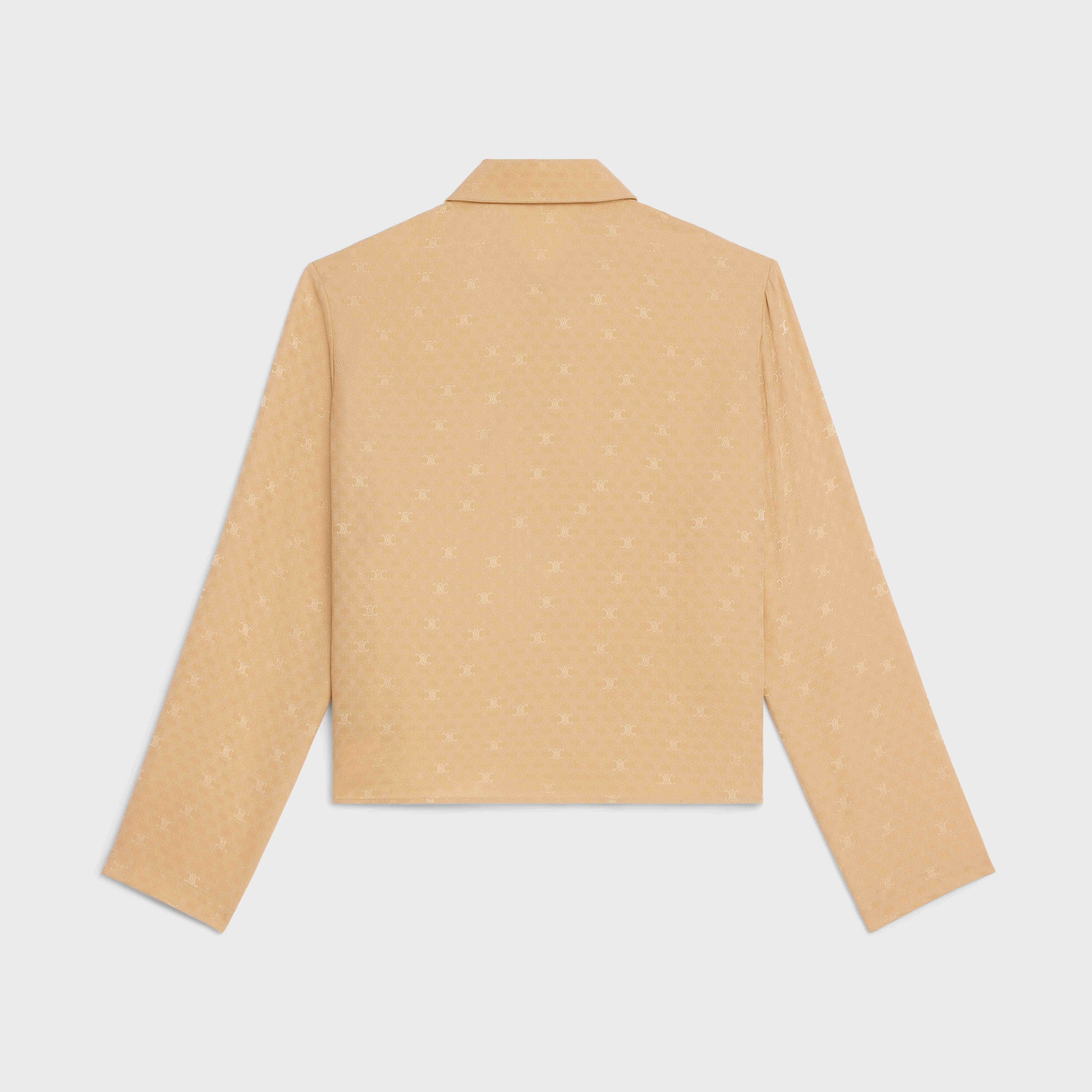 SHIRT COLLAR BLOUSE IN SHINY MATTE SILK - 2