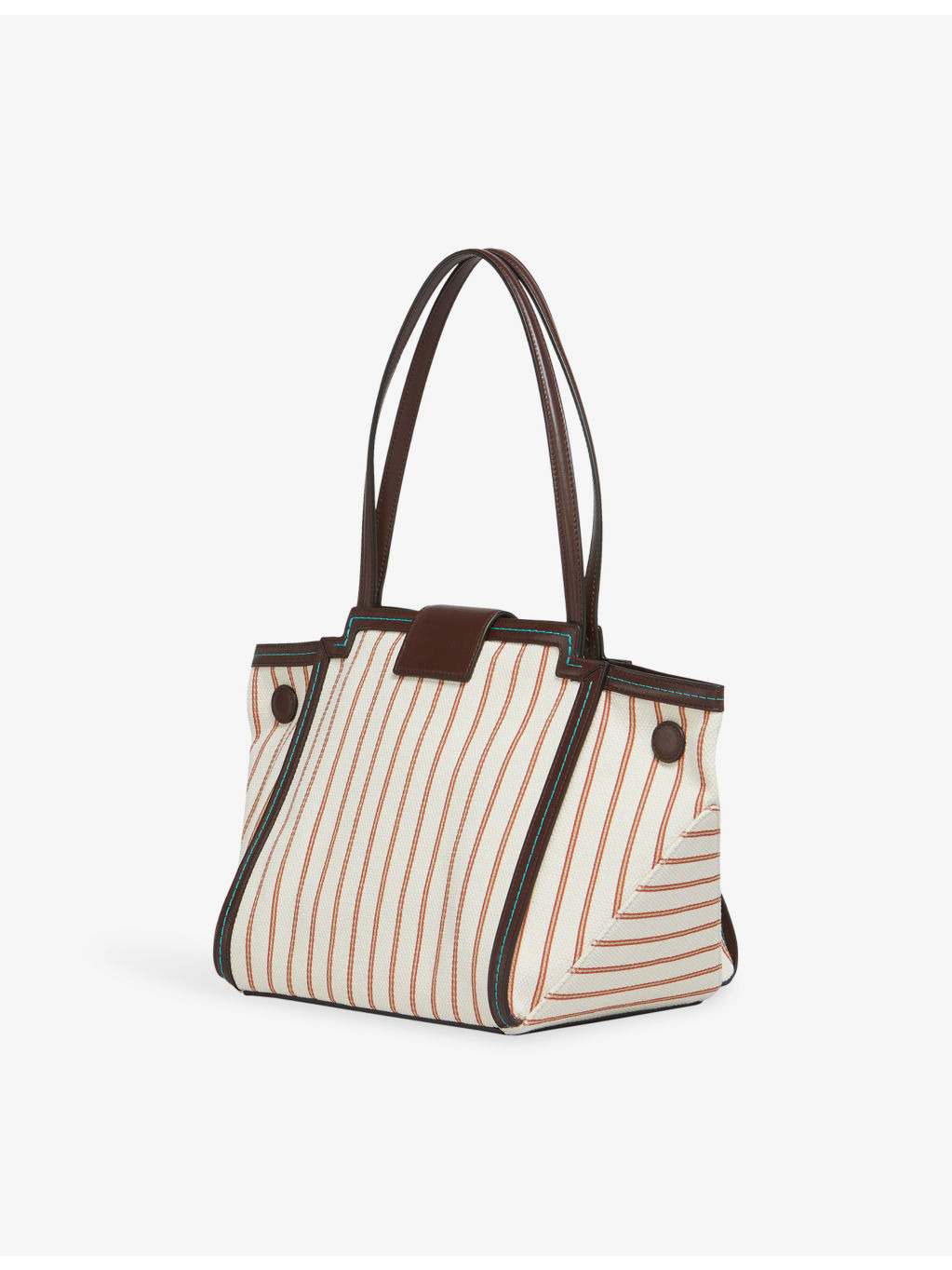 Mini Riviera Striped Canvas And Leather Tote Bag - 3