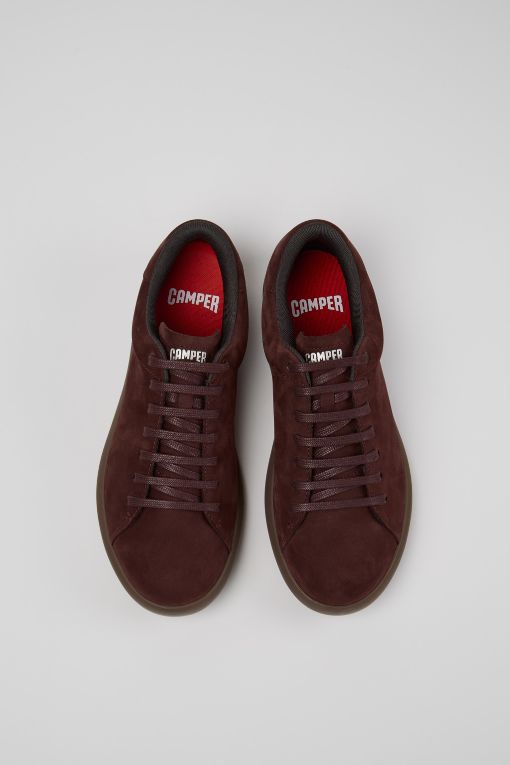 Burgundy Nubuck Sneakers for Men. - 4
