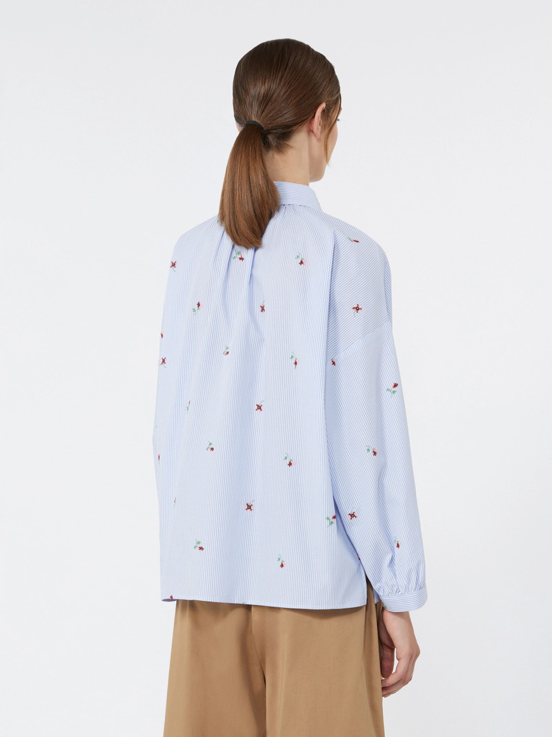 BUTTERFLY Poplin shirt with embroidery - LIGHT BLUE 4
