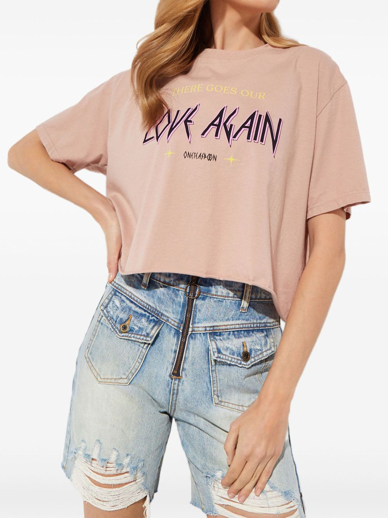 raw-edge printed T-shirt 1