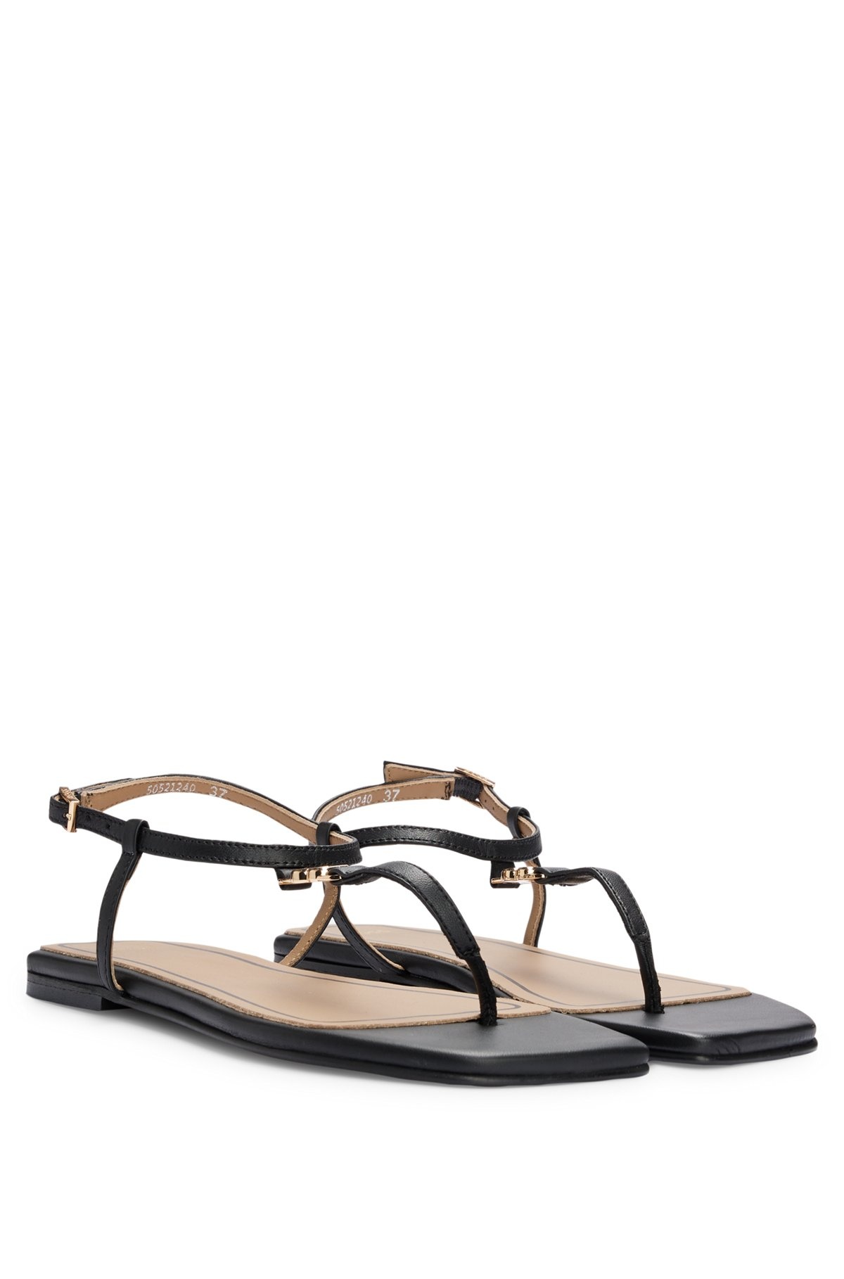 LEATHER SANDALS WITH TOE-POST DETAIL - 2