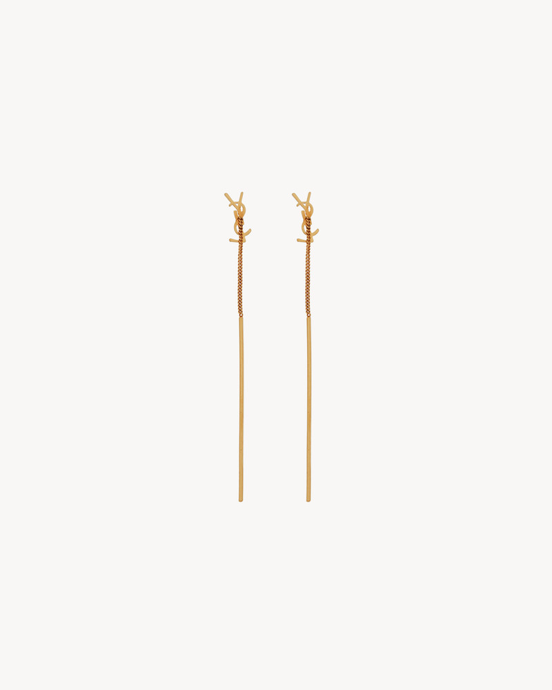SAINT LAURENT CASSANDRE THREADER EARRINGS IN METAL outlook