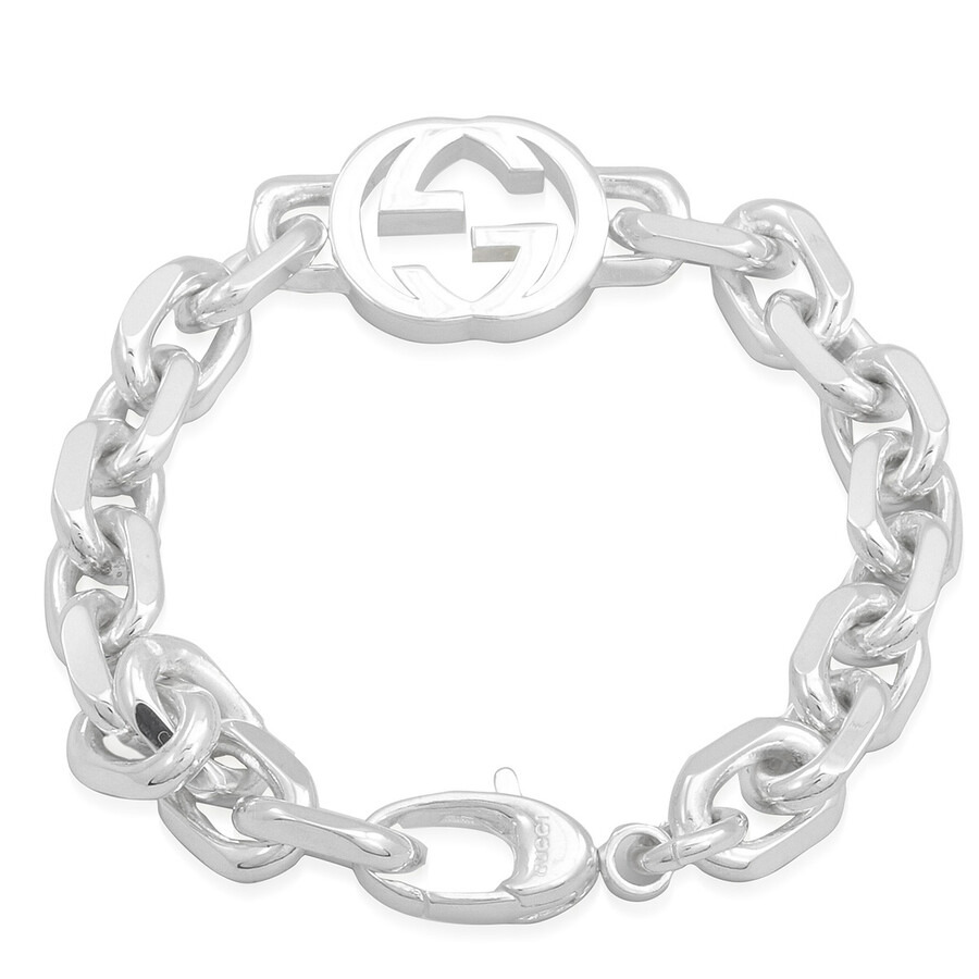 Open Box - Gucci Interlocking G Motif Sterling Silver Bracelet Size 19 - Yba627068002 - 3