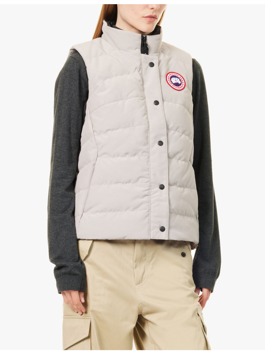 Funnel-neck brand-patch shell gilet - 3