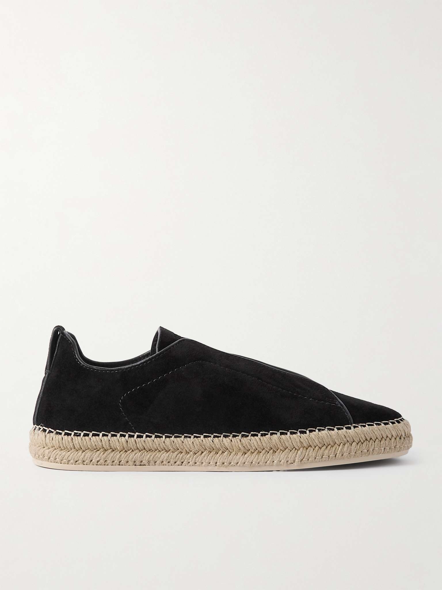 Triple Stitch™ Leather-Trimmed Suede Slip-On Sneakers - 1