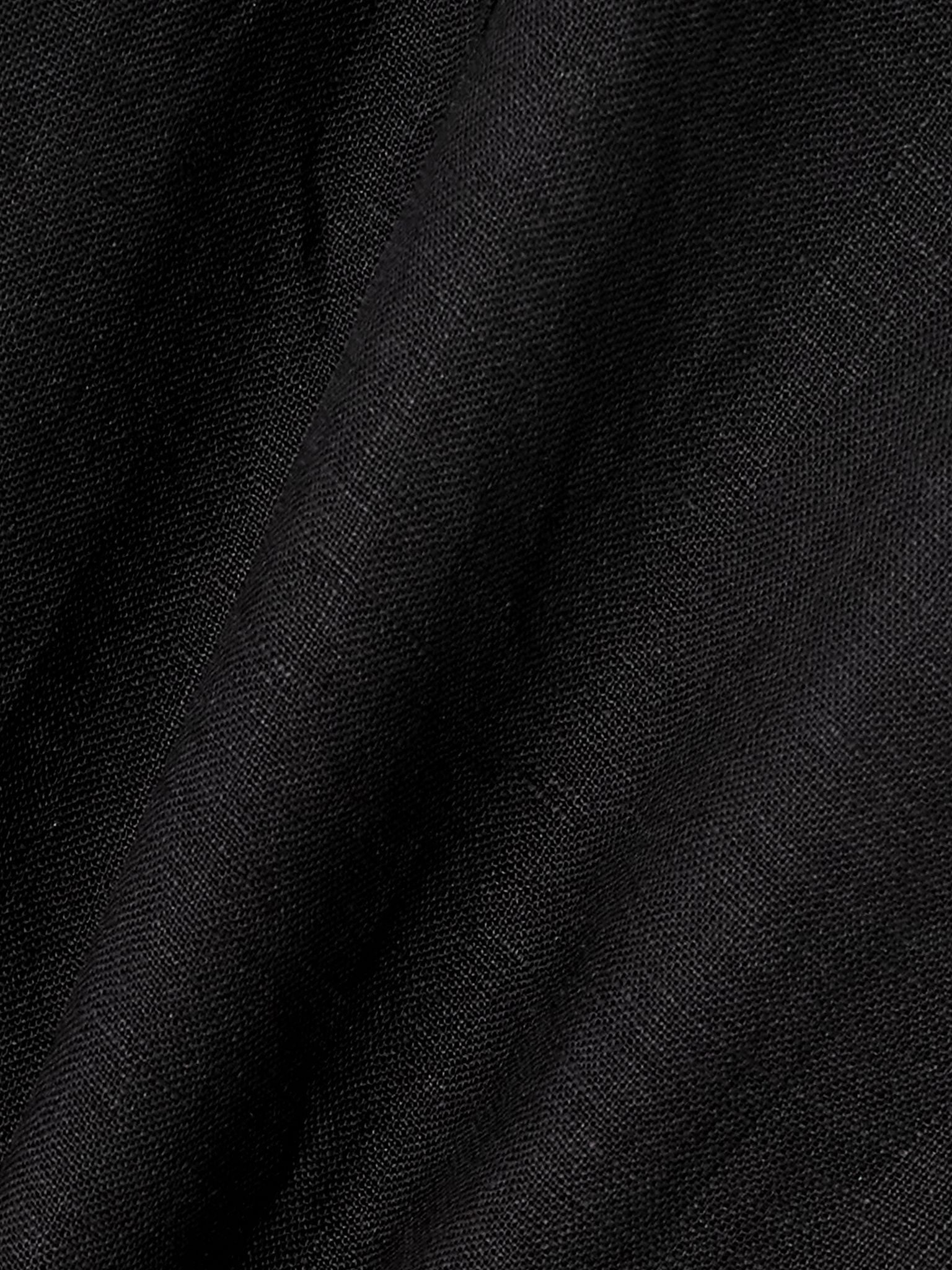 Marlino tasseled linen wide-leg pants Black - 5