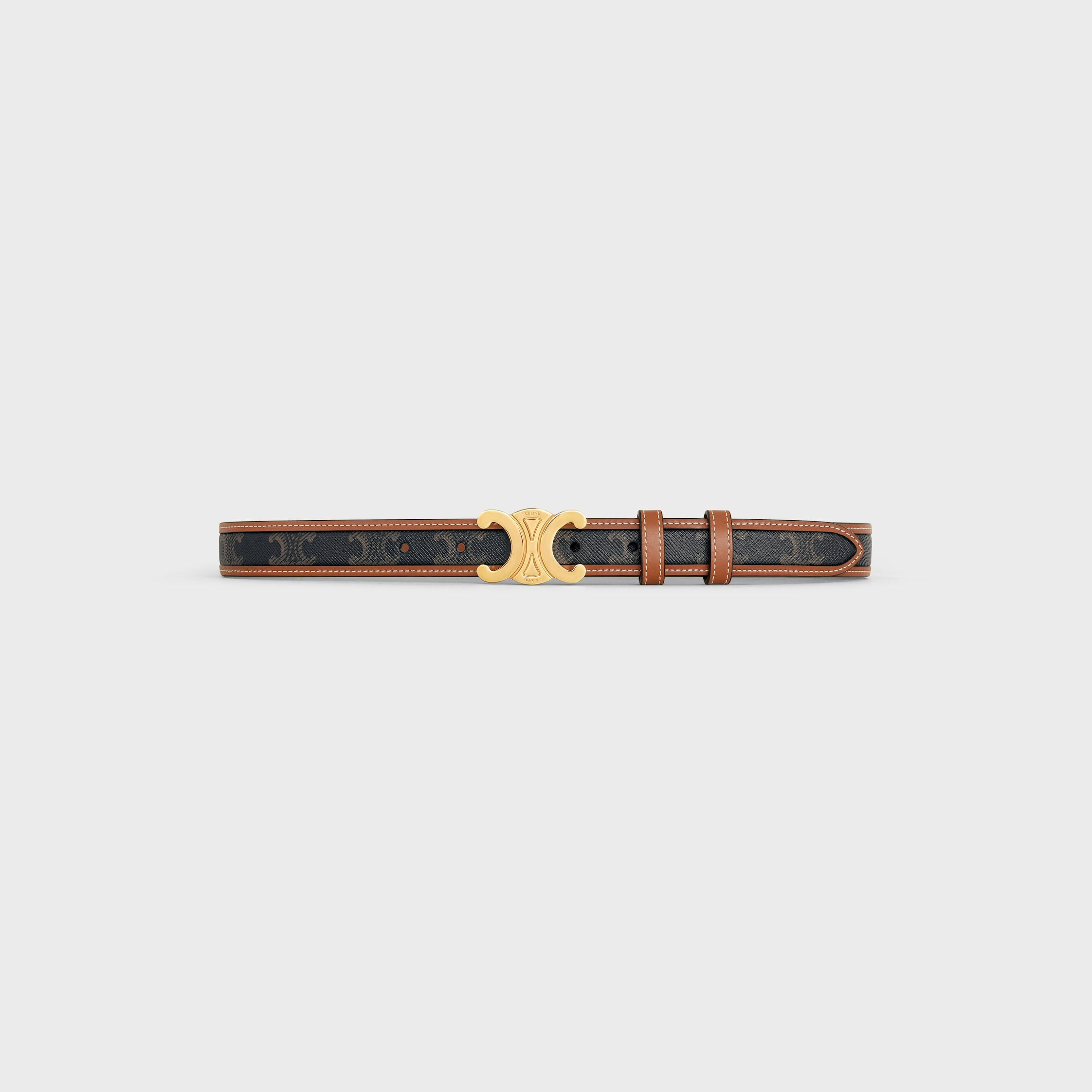 Medium Triomphe Belt in Triomphe Canvas and Calfskin - 2