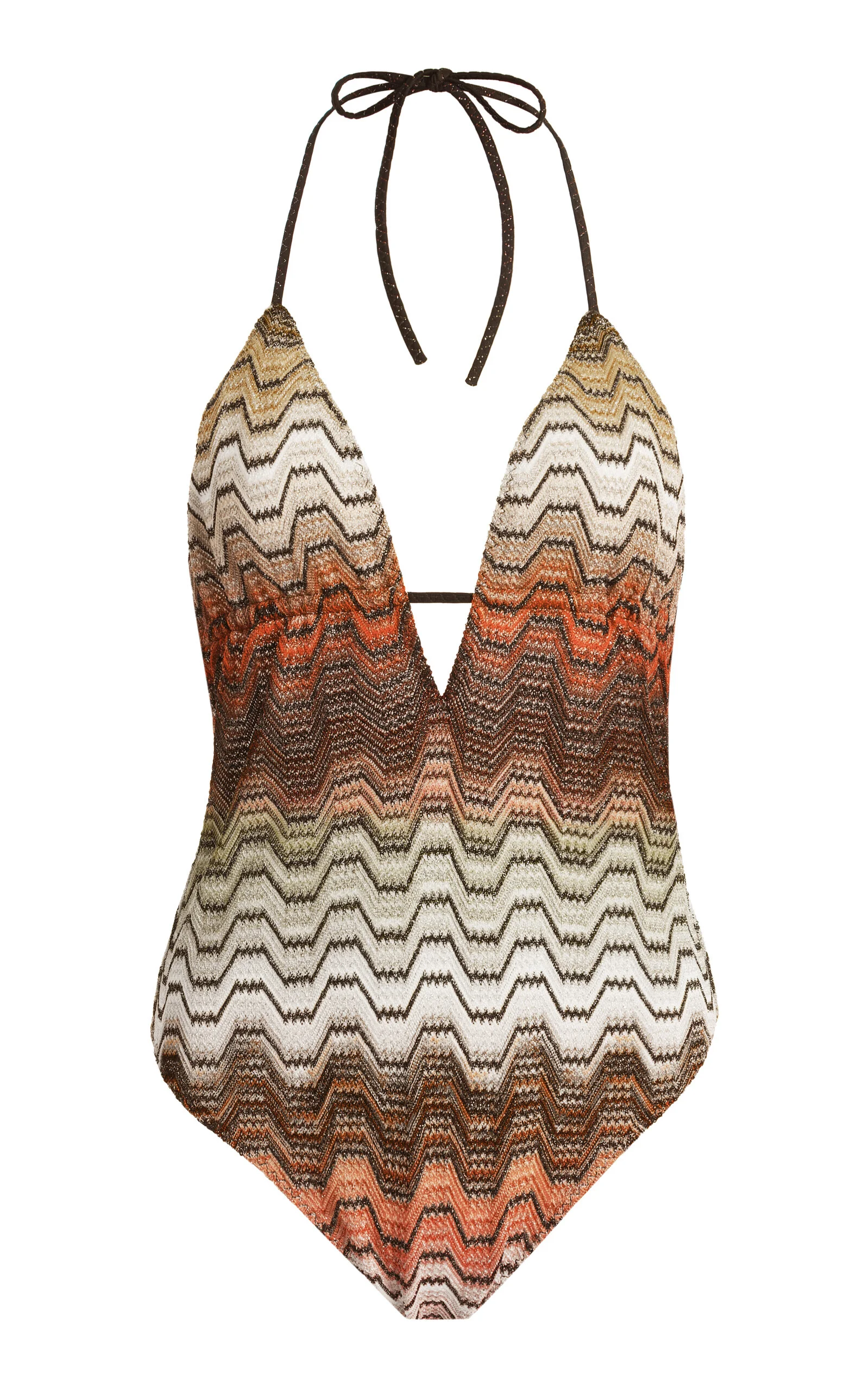 Knit One-Piece Swimsuit orange - 1