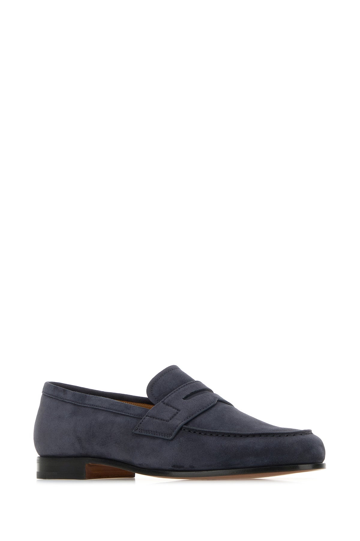 Navy blue leather Heswall loafers - 2