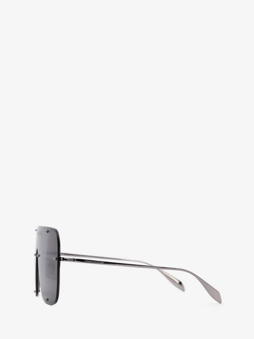 Studs Mask Sunglasses in Ruthenium - 2