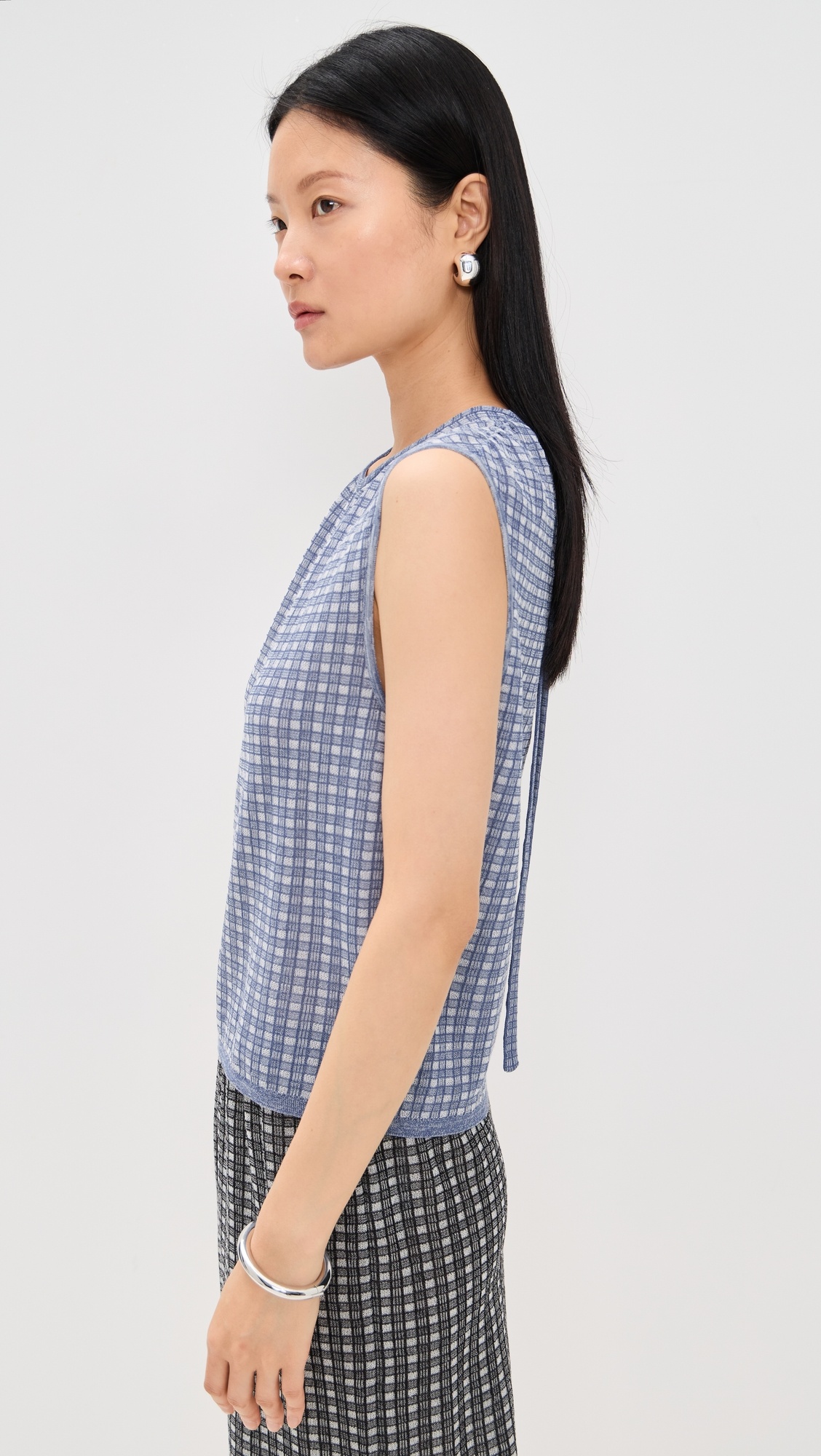 Bradley Crewneck in Plaid Knit - 3