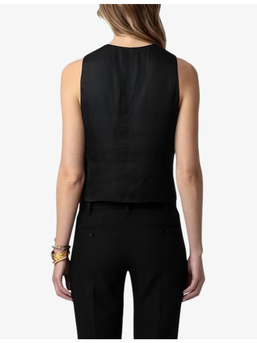 Emaux V-neck button-up satin top - 4