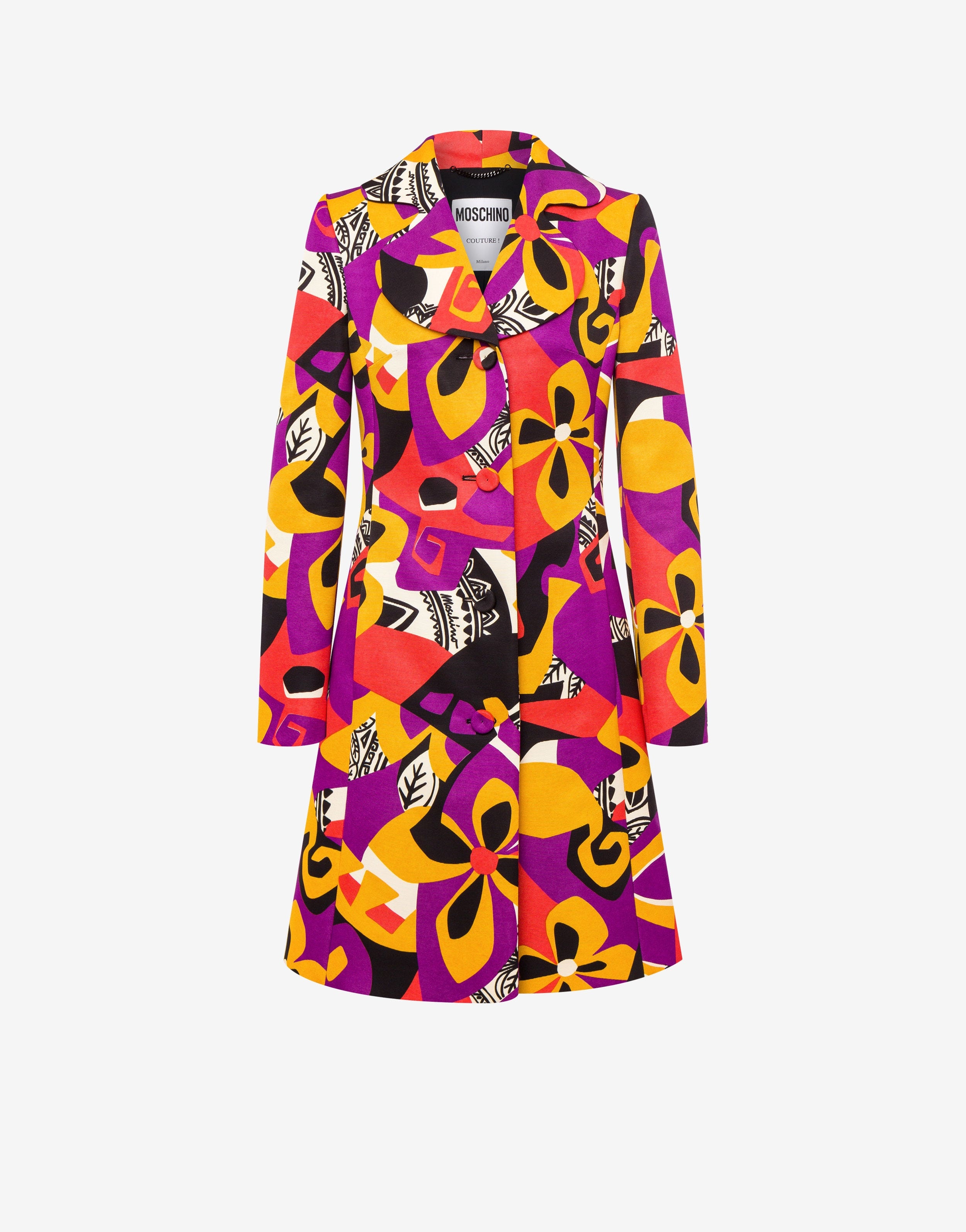 GEOMETRIC PRINT OTTOMAN COAT - 1