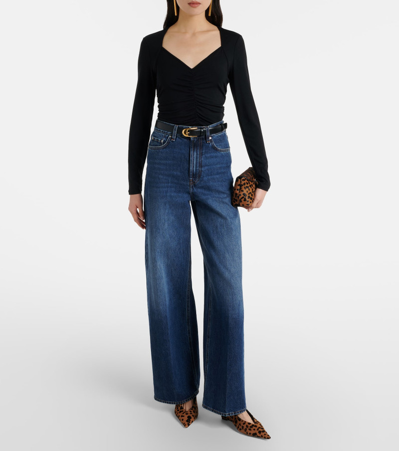 VERONICA BEARD Benedict gathered cotton jersey T-shirt outlook