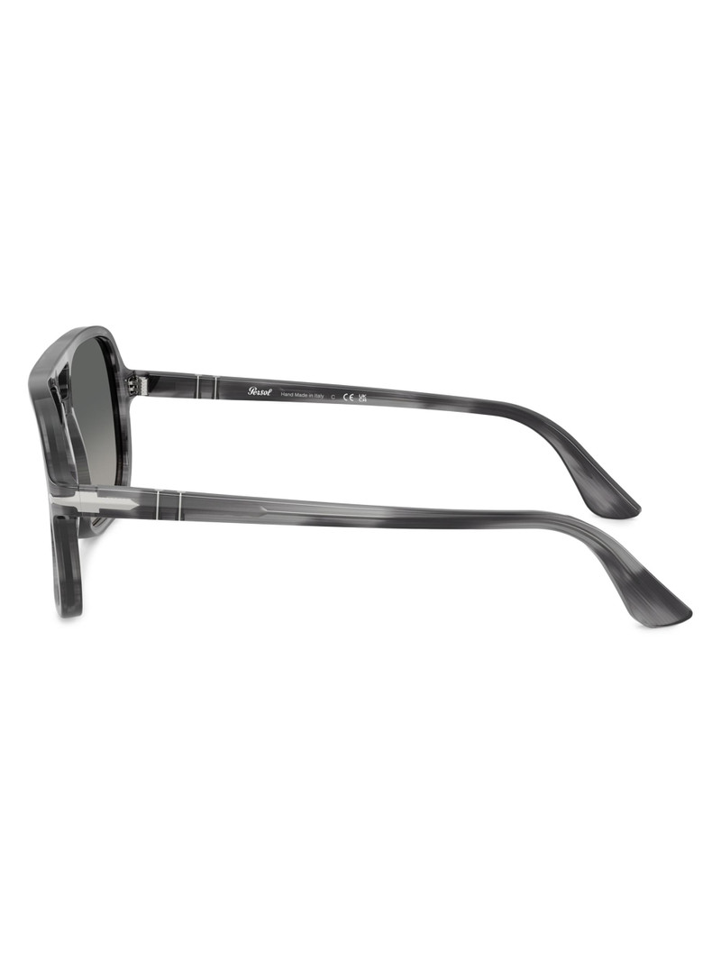 Men's 58MM Aviator Sunglasses - Striped Grey 5