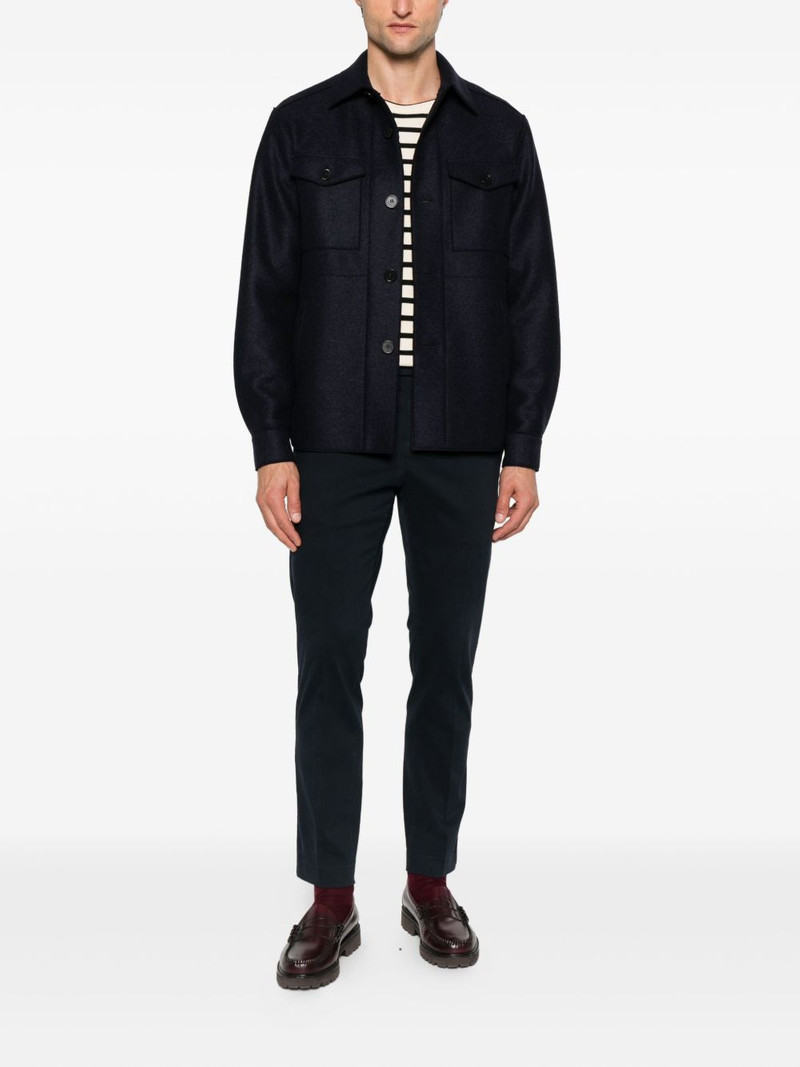 Harris Wharf London button-down flap-pocket shirt jacket outlook
