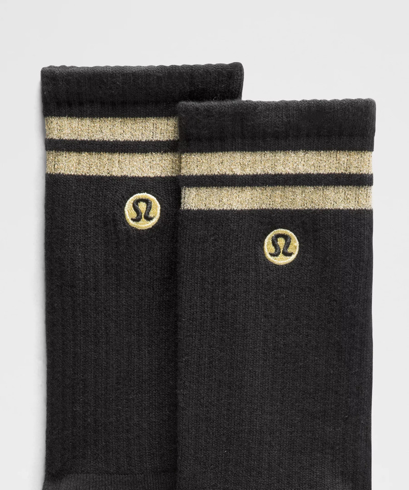 lululemon Unisex Daily Essential Crew Socks *Metallic Stripe outlook