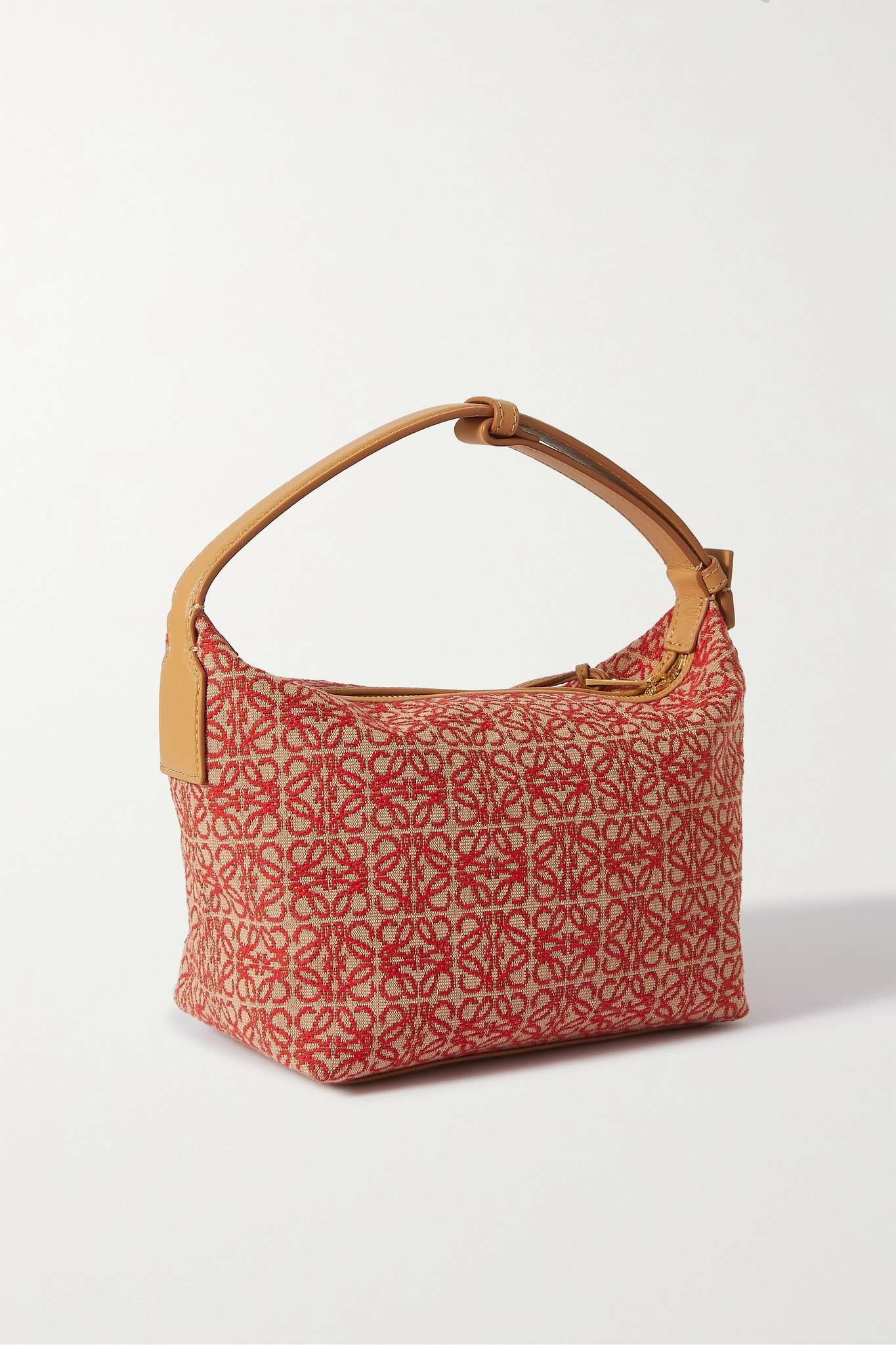 Cubi Anagram small leather-trimmed logo-jacquard tote - 3