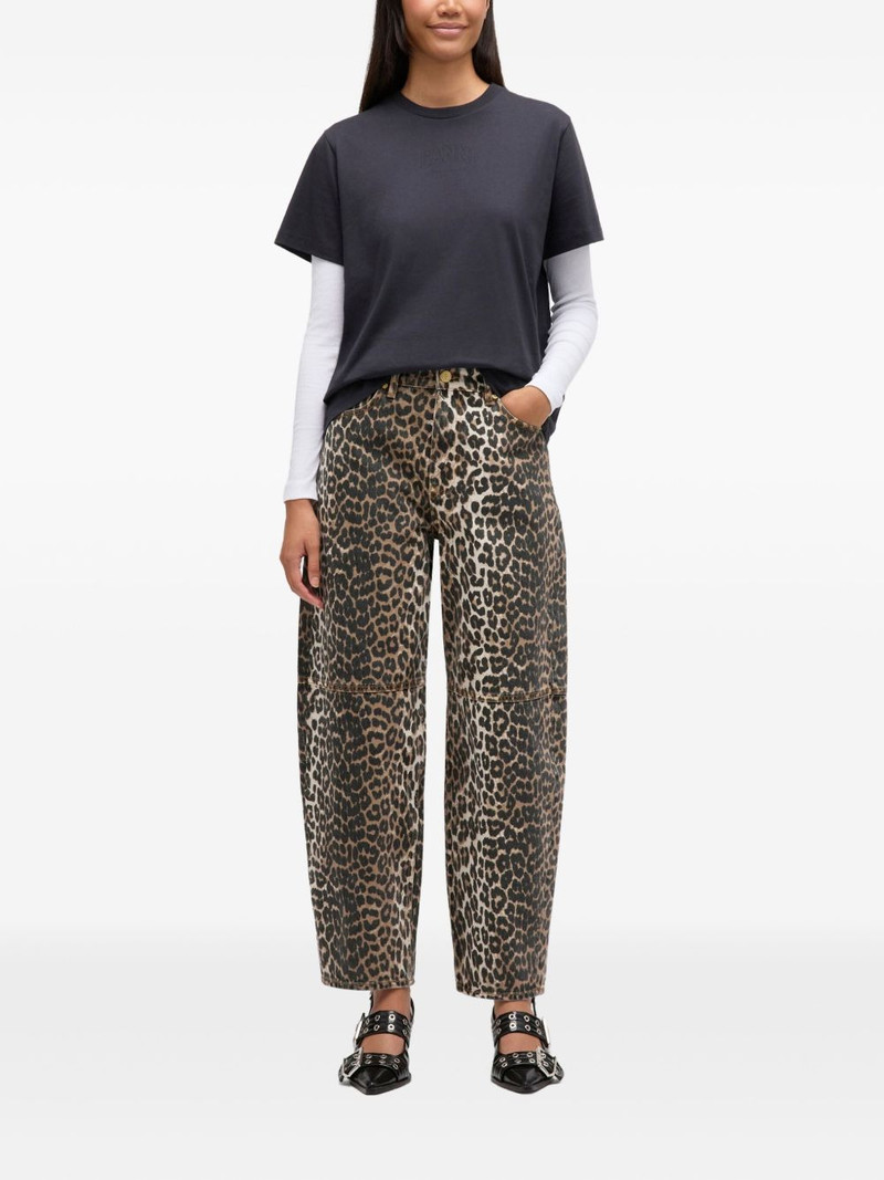 GANNI leopard-print jeans outlook