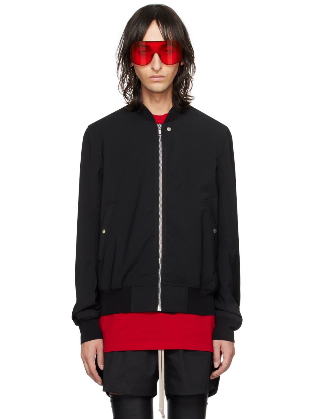 Black Classic Flight Bomber Jacket - 1