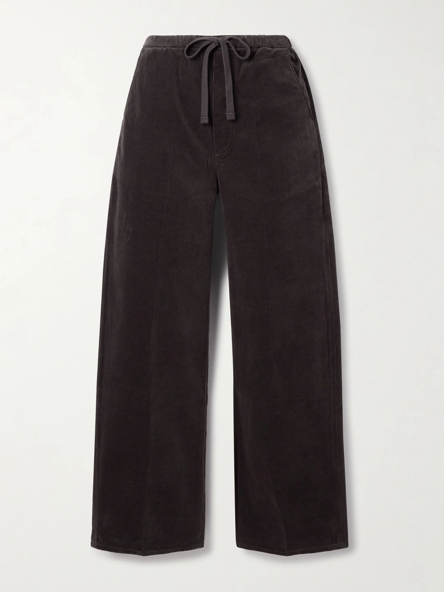 Aurora cotton-blend corduroy wide-leg pants Chocolate - 1
