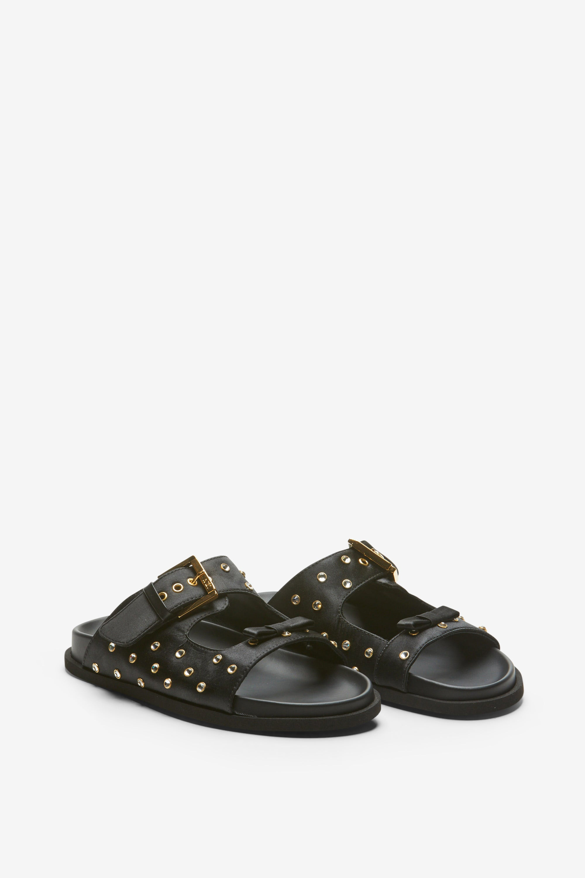 CRYSTAL-EMBELLISHED LEATHER SANDALS - 2