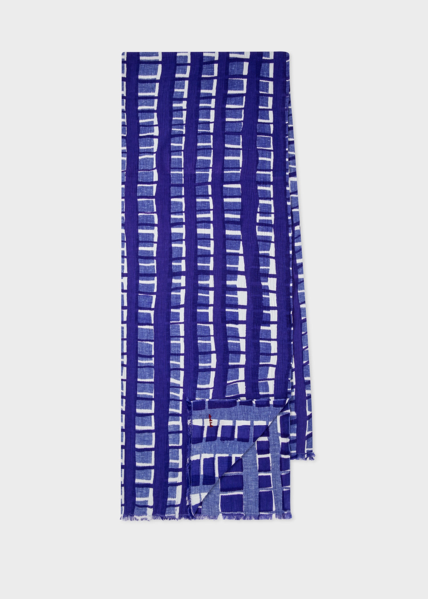 Cotton 'Hand Drawn Check' Scarf - 1