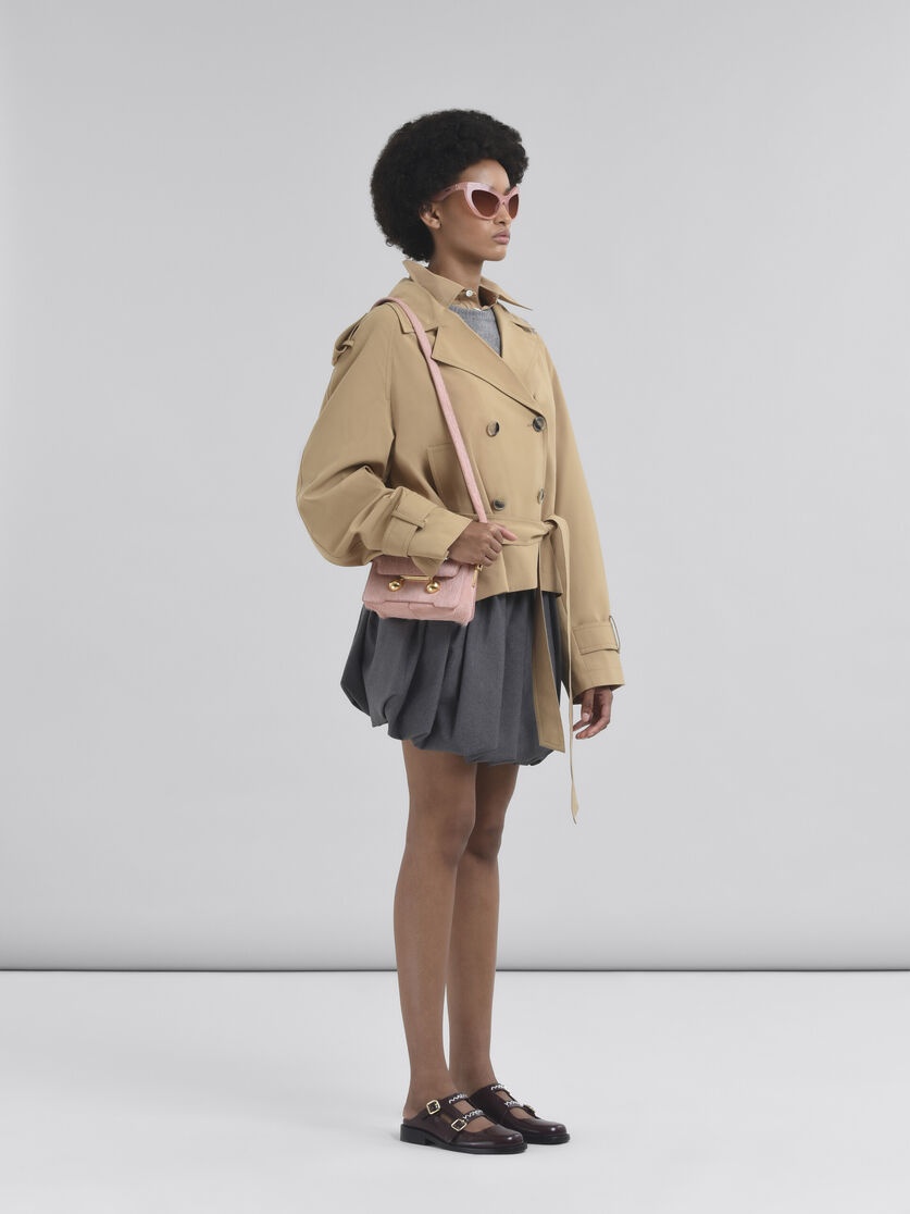 SHORT BEIGE WOOL BLEND TRENCH WITH MARNI SYMBOL - 6