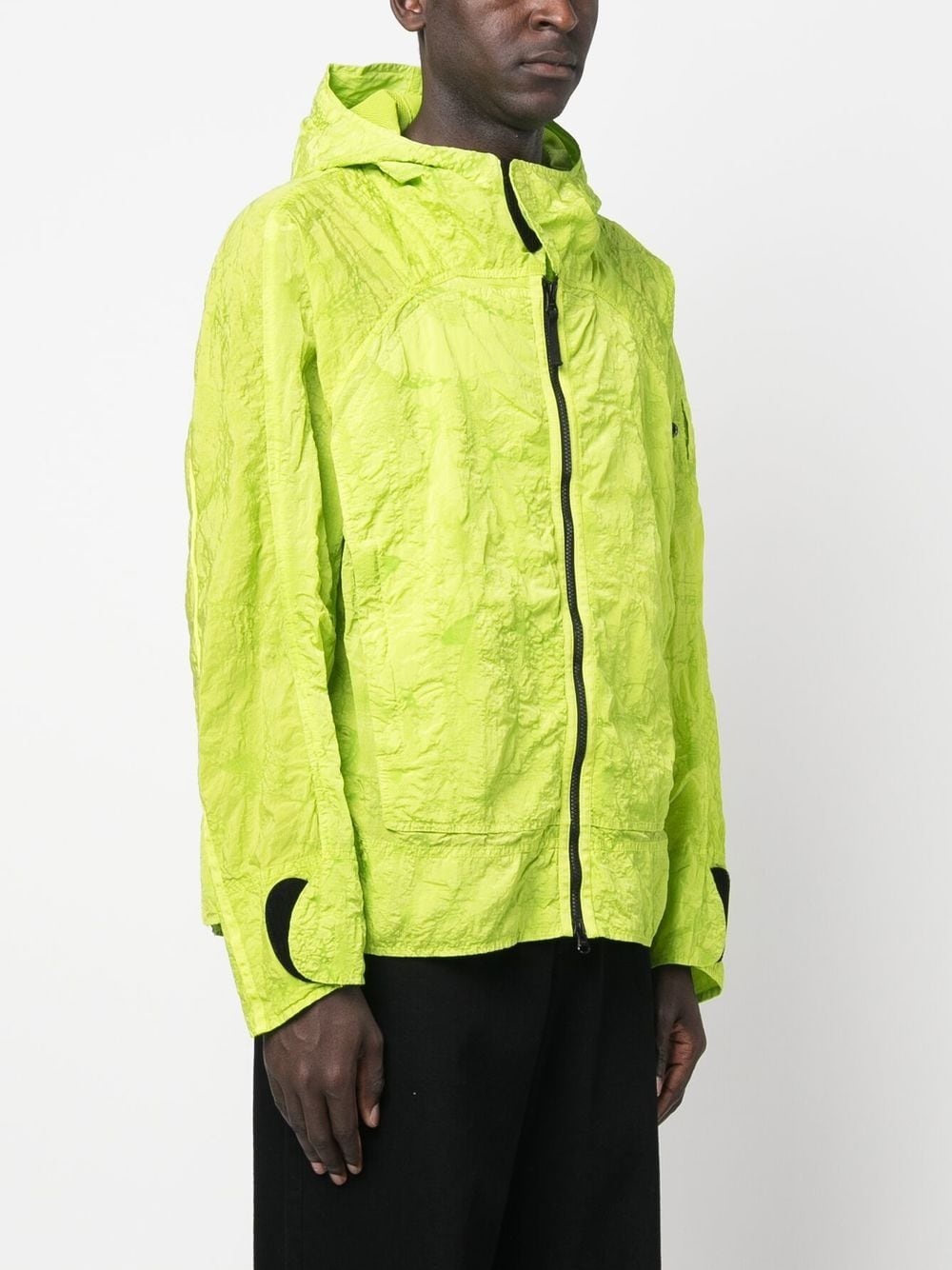 crinkle-finish hooded jacket - 3