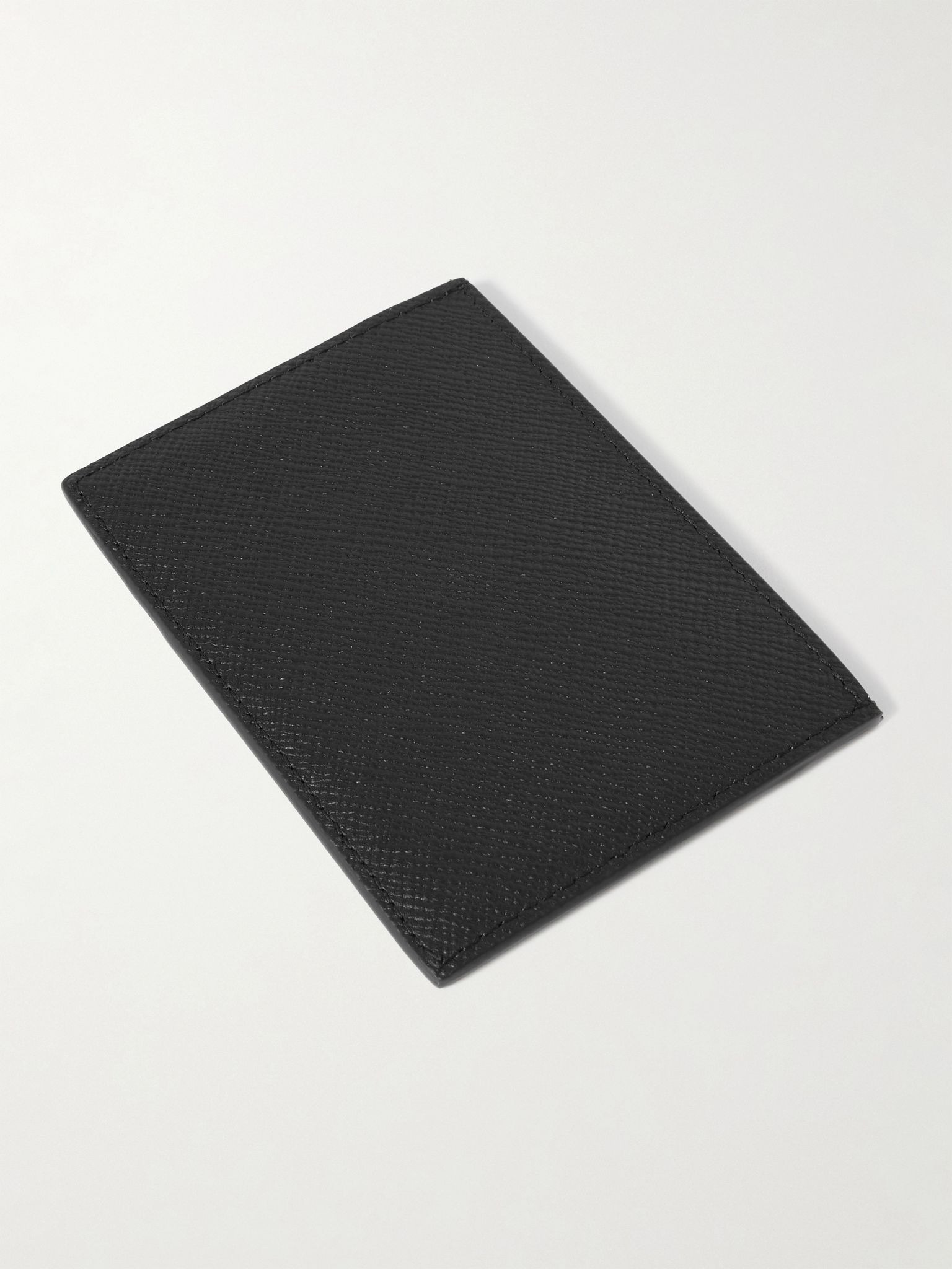 Panama Cross-Grain Leather Cardholder Black - 2