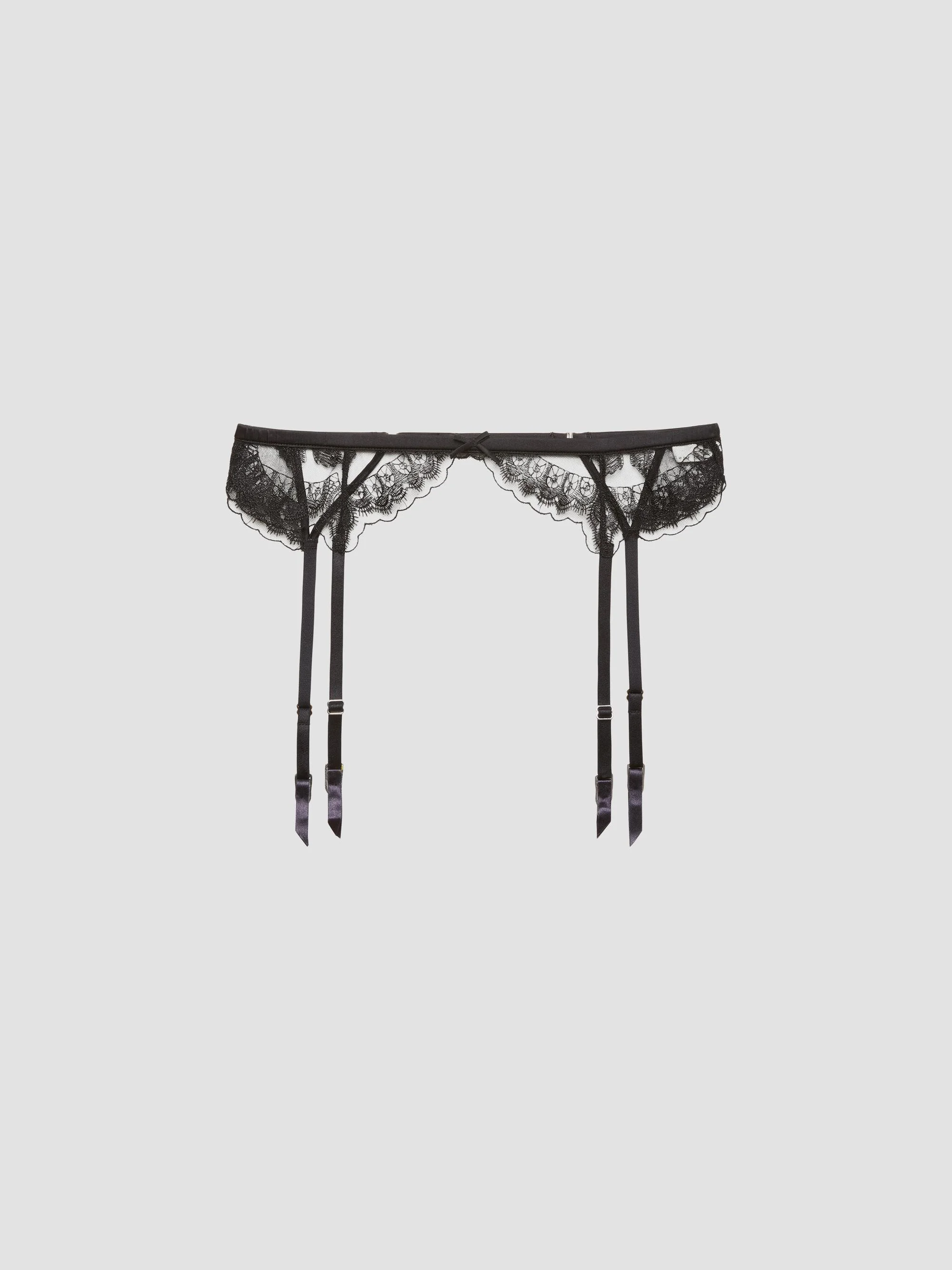 Women's Mila Embroidered Silk-Blend Garter Belt - Black - 1