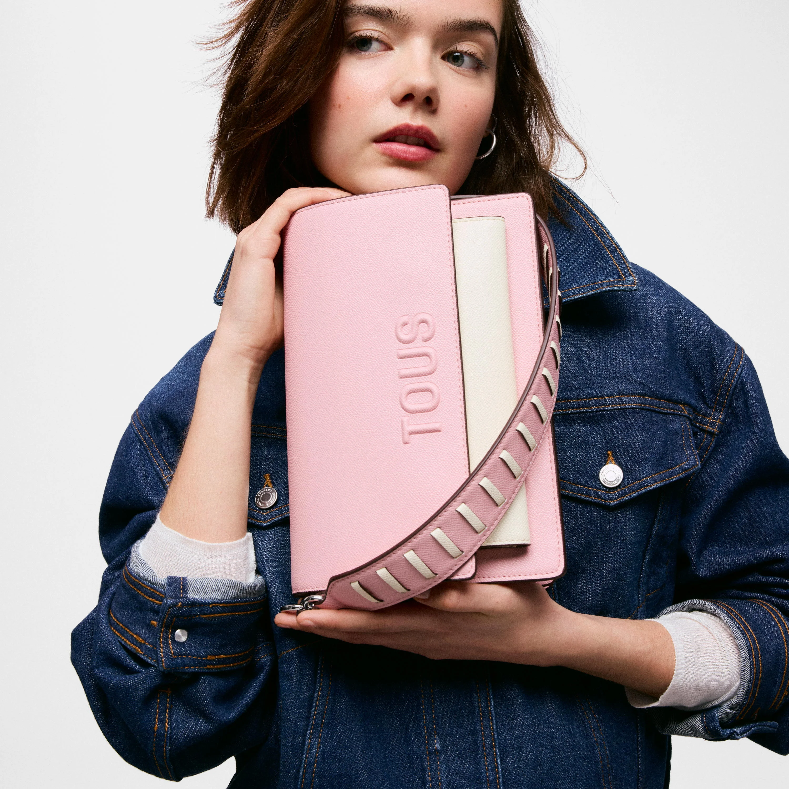Medium powder pink Crossbody bag TOUS Audree Saffiano - 1