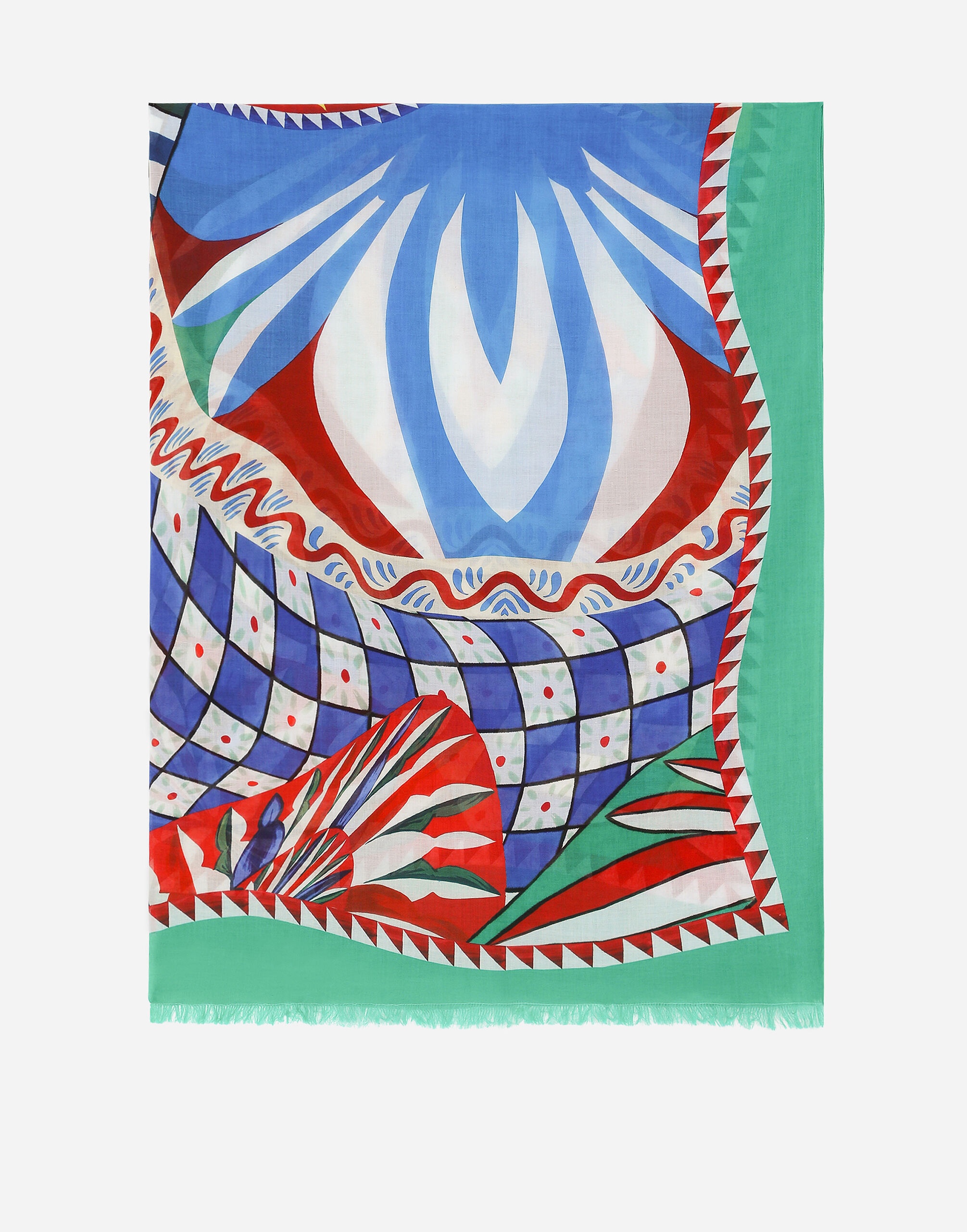 Cotton sarong with Carretto print (110x190) - 1