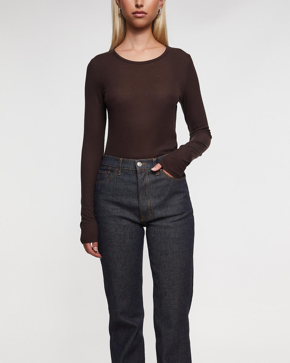 Top Lyocell Long Sleeve Chocolate - 2