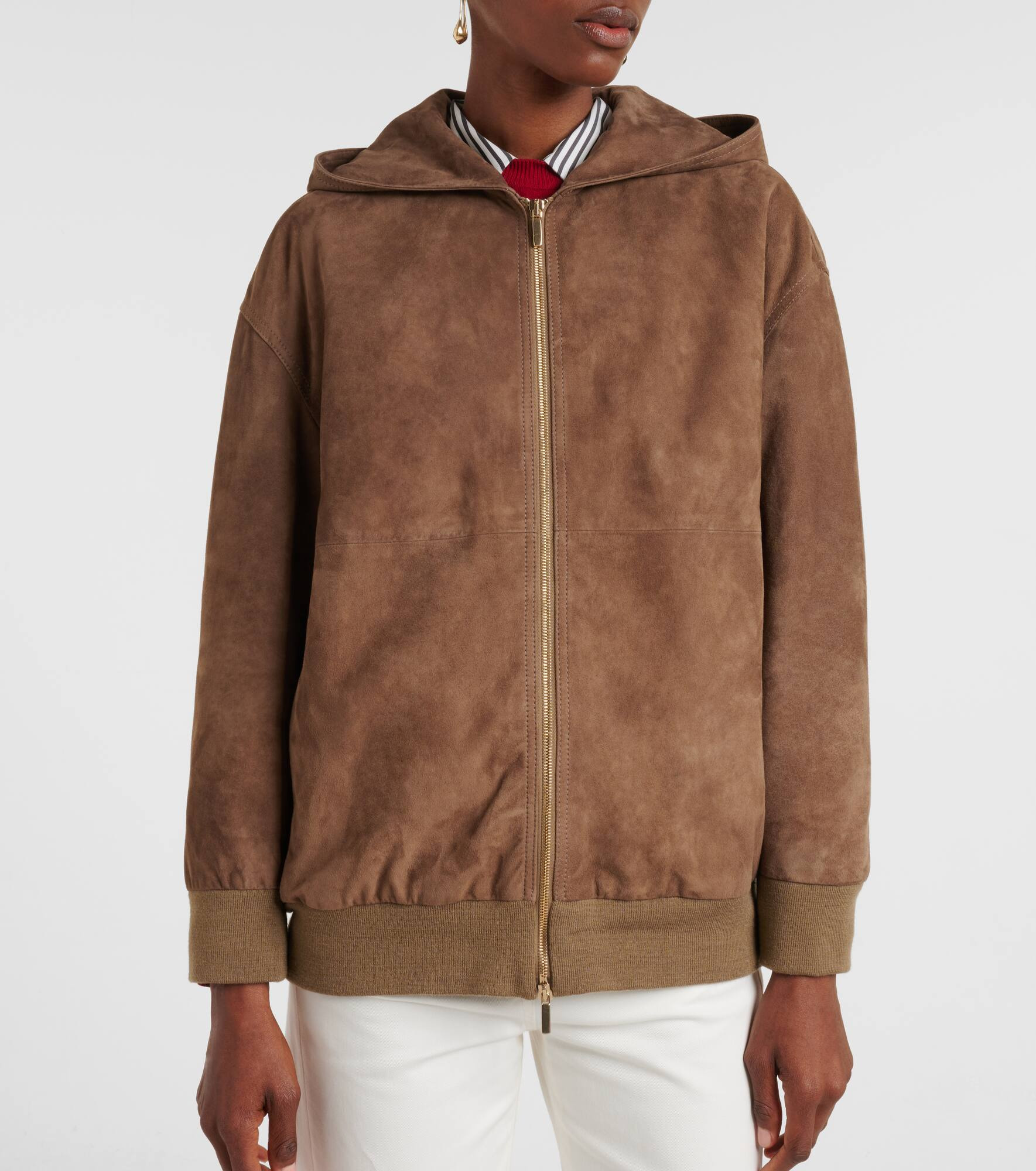 Suede zip-up hoodie - 7