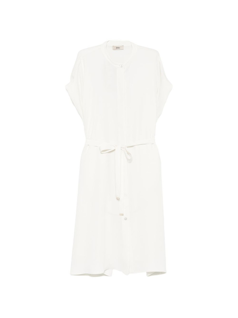 band-collar short-sleeve midi dress 1
