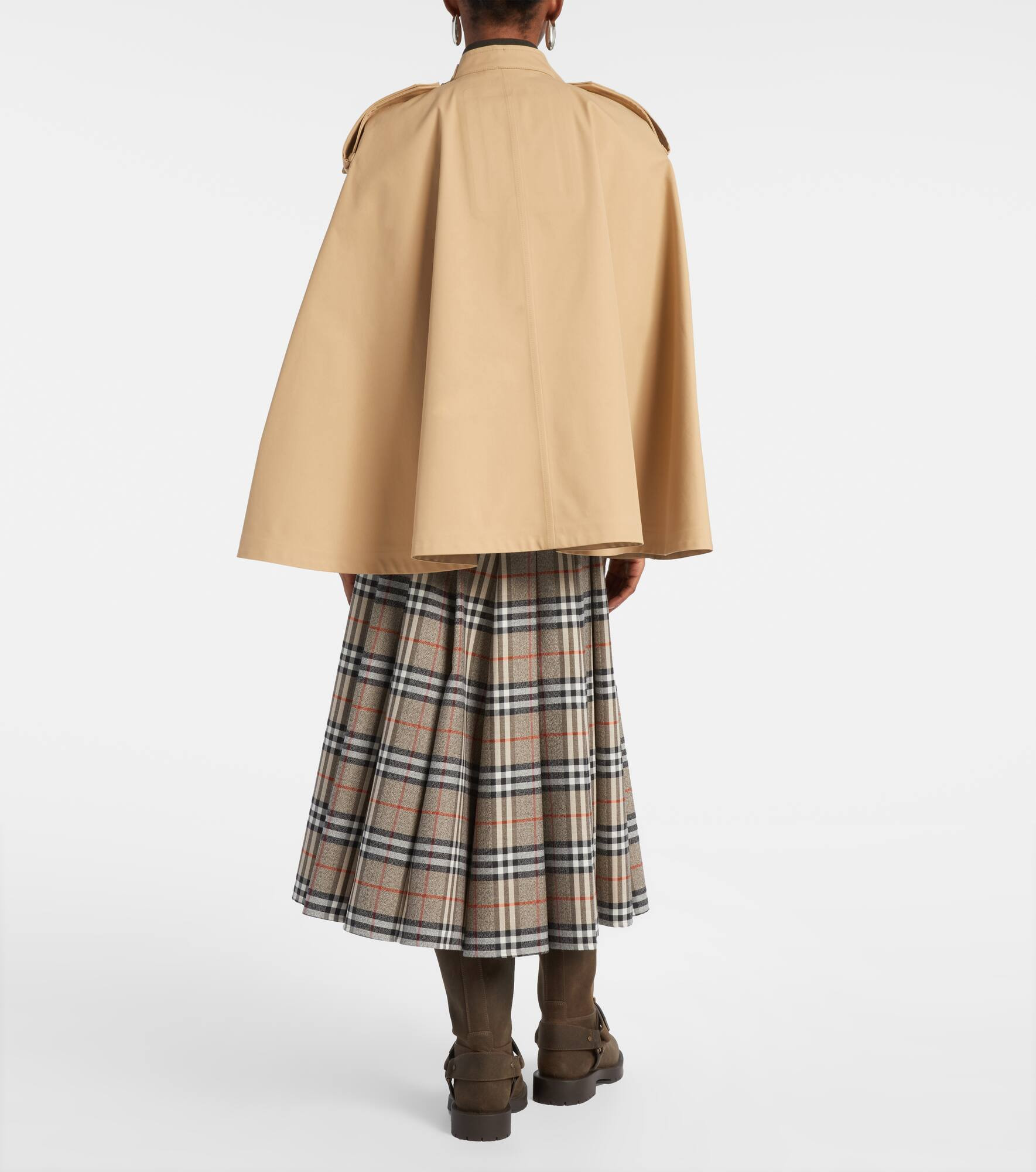 Double-breasted cotton cape - 3