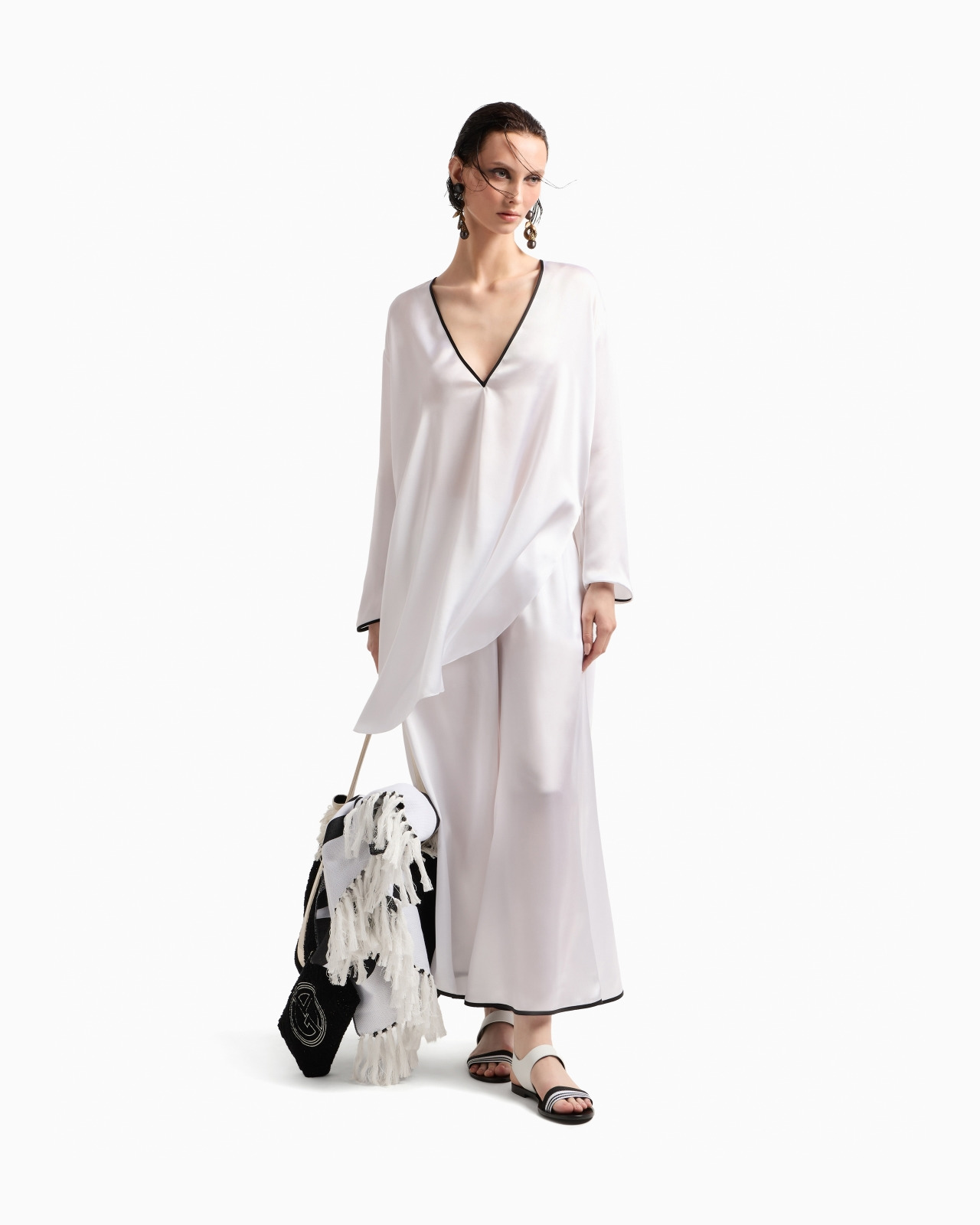 WIDE-LEG SILK TROUSERS - 2