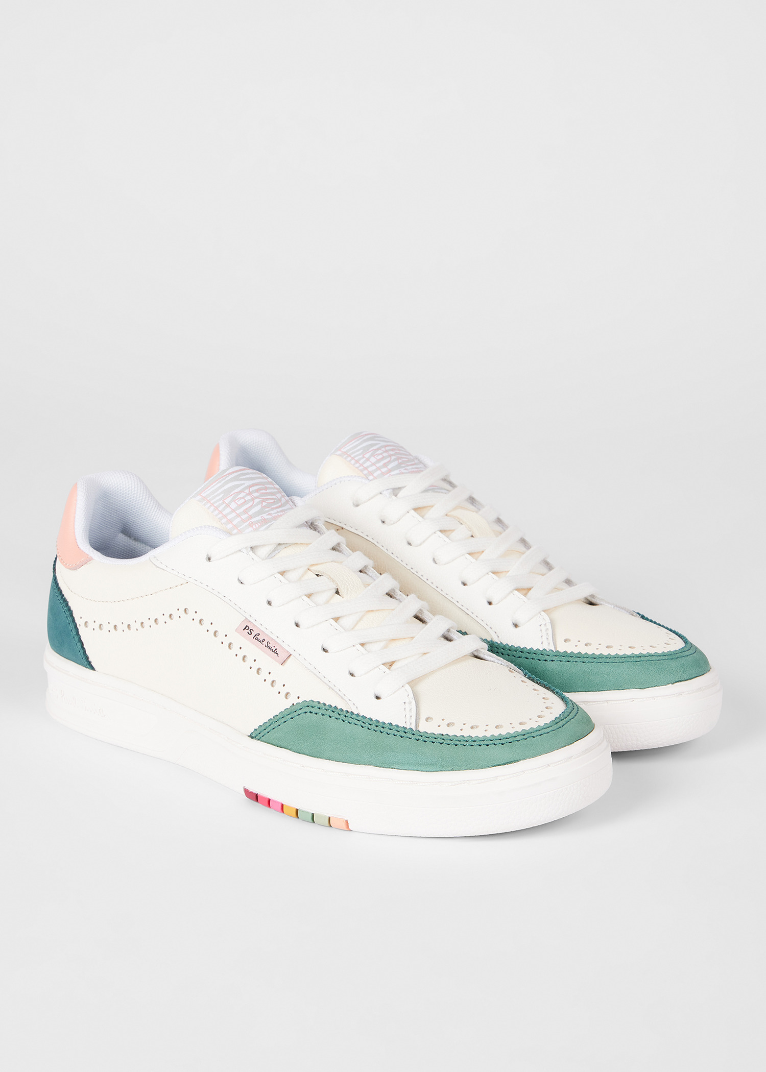 Women's White and Petrol 'Hillstar' Trainers - 4