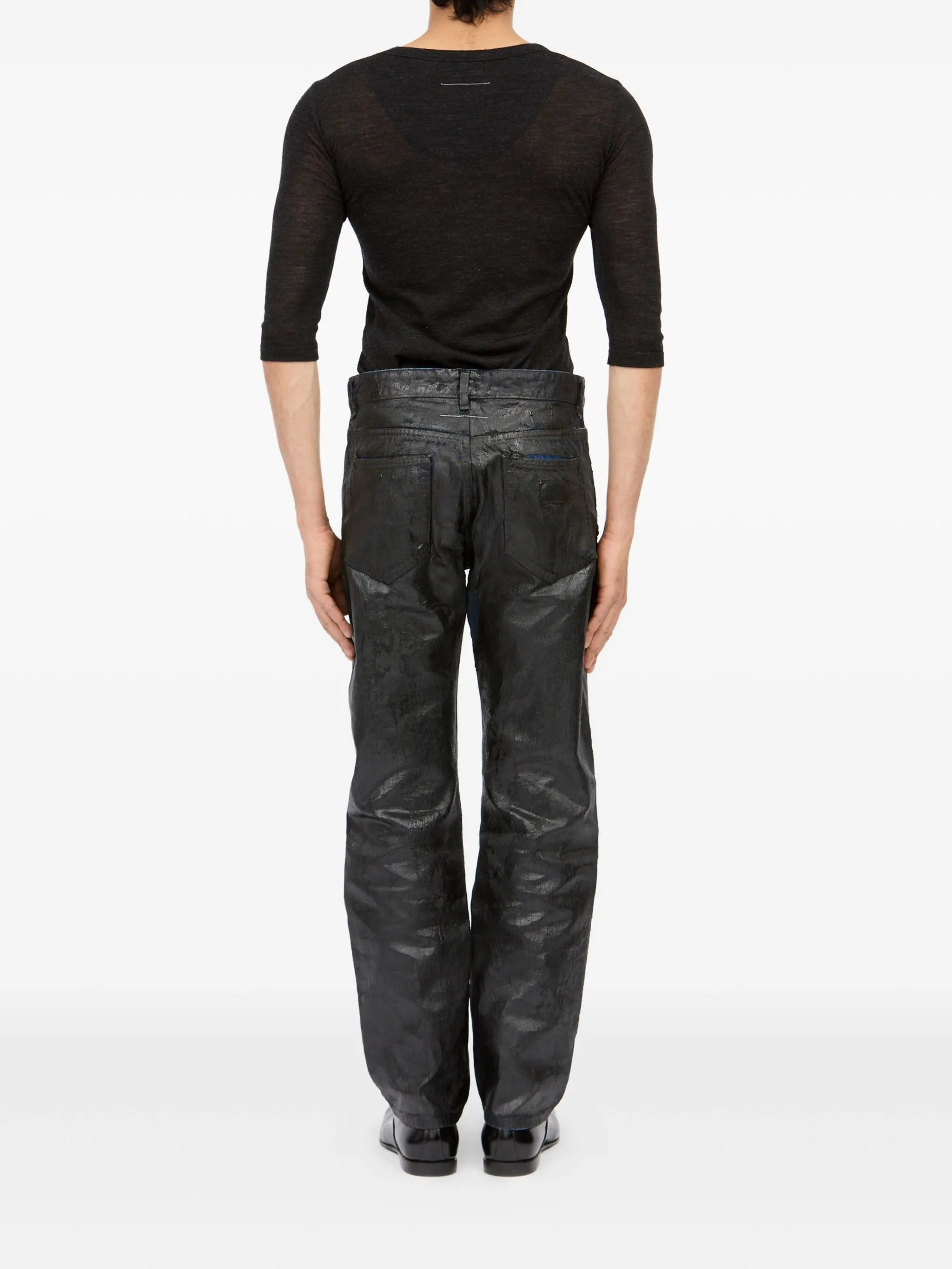Mm6 Maison Margiela Waxed-effect Jeans - 4