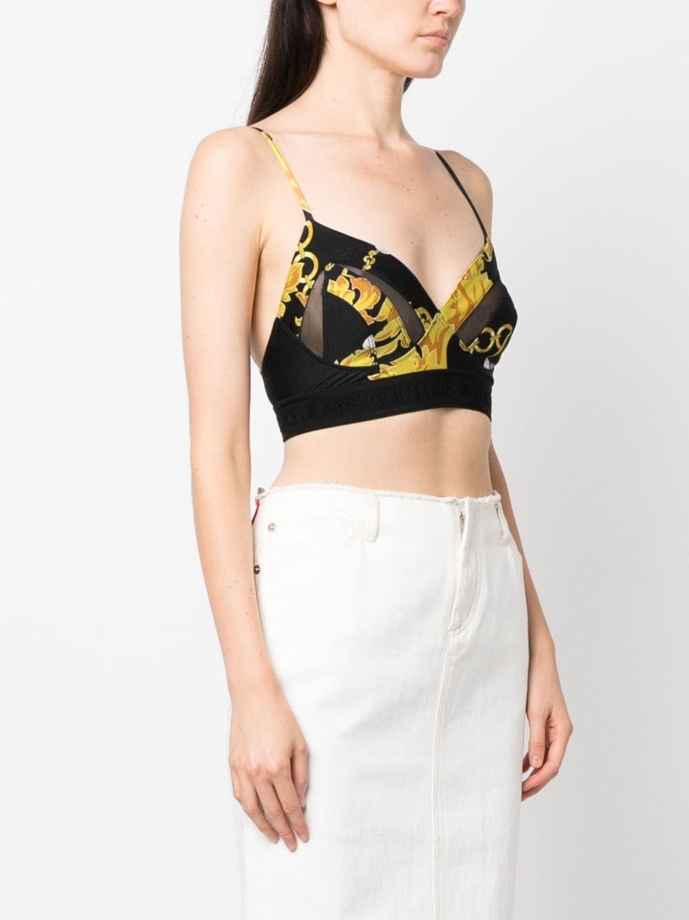 Barocco-print crop top - 3