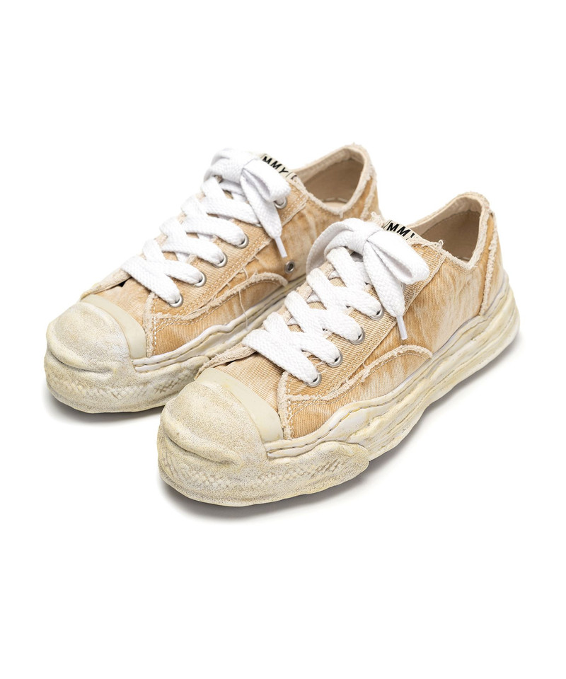 "HANK" OG Sole Bleach-Wash Denim Canvas Low-top Sneaker 17